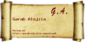 Garab Alojzia névjegykártya